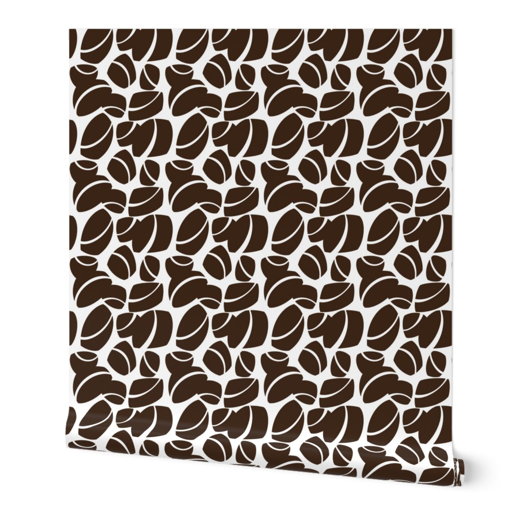 Midcentury Rock in Chocolate on White