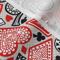 Patterned Playing Card Motifs - Spades, Hearts, Clubs, Diamonds