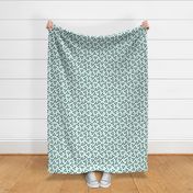 mint with black polka dots