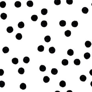 white with black polka dots