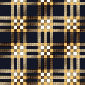 Plaid In Midnight Blue & ButterYellow_White
