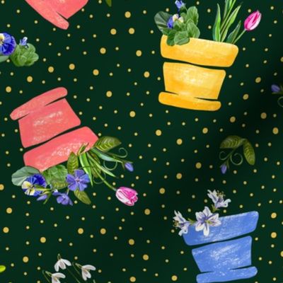 Joyful Flower Pots | Deep Cool Green
