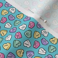 (small scale) valentine's hearts - candy pastels - teal - LAD20BS