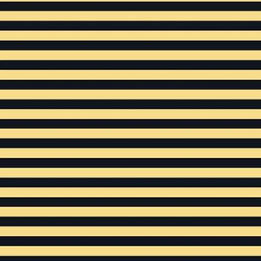 Mellow Yellow Bengal Stripe Pattern in Horizontal on Midnight Black