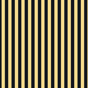 Mellow Yellow Bengal Stripe Pattern in Vertical on Midnight Black