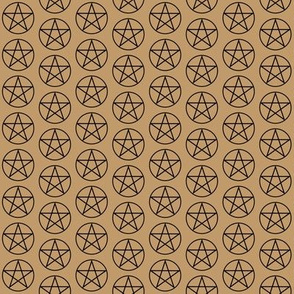 One Inch Black Pentacles on Camel Brown