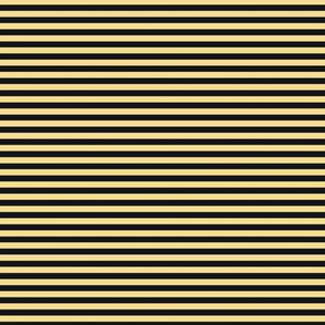 Small Mellow Yellow Bengal Stripe Pattern in Horizontal on Midnight Black