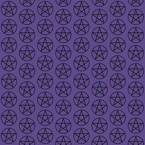 One Inch Black Pentacles on Ultra Violet Purple