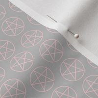 One Inch Millennial Pink Pentacles on Matte Silver