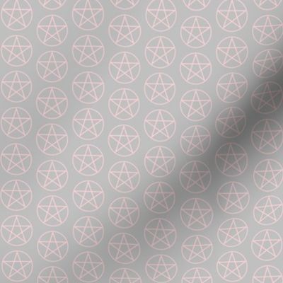 One Inch Millennial Pink Pentacles on Matte Silver