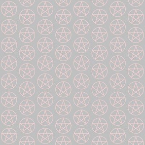 One Inch Millennial Pink Pentacles on Matte Silver