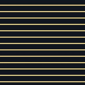 Mellow Yellow Pin Stripe Pattern in Horizontal on Midnight Black