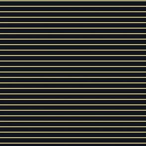 Small Mellow Yellow Pin Stripe Pattern in Vertical on Midnight Black