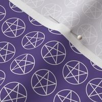 One Inch White Pentacles on Ultra Violet Purple