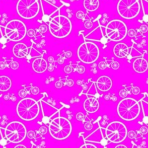 White Bicycles Pink Background