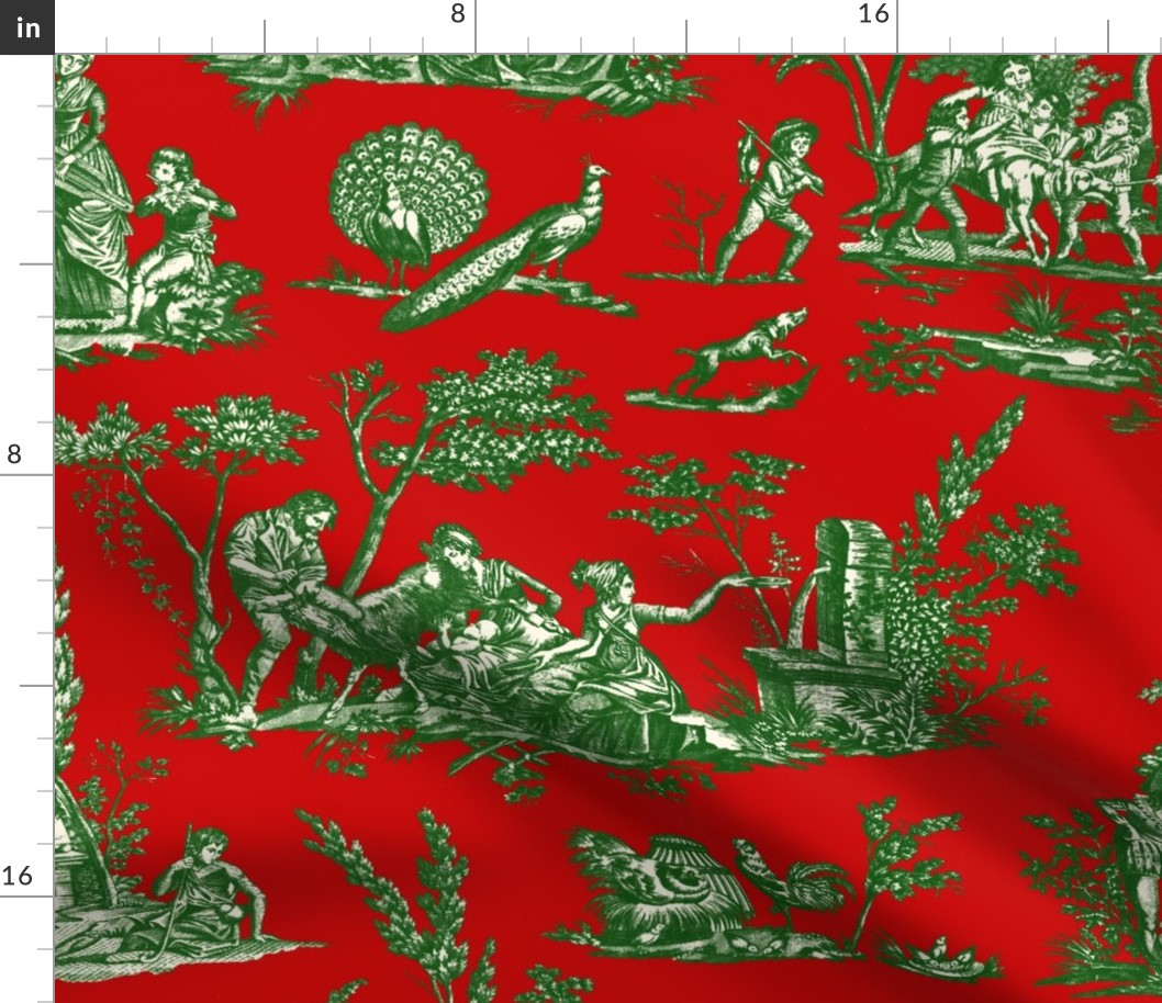 Marseilles Toile ~ Christmas Richelieu with Gretna Green on Cosmic Latte 