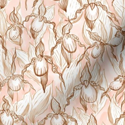 Watercolor Moccasin Flowers (peach) 8"