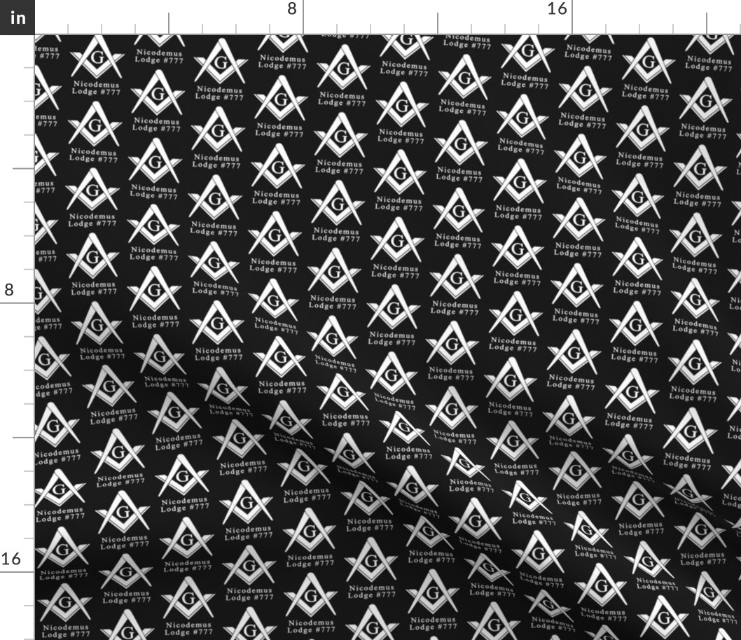 Custom 1 Name Large 2" Black Large Masonic Square Compass. You must contact designer BEFORE you place your order. Fabric prints just like the preview shows.