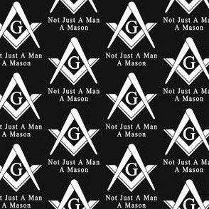 Lg 2" Not Just a Man a Mason Masonic Black White Square Compass 