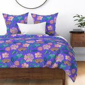 Indian florals - purple - large