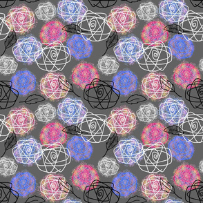 Atomic Roses - abstract on ultimate gray, medium 