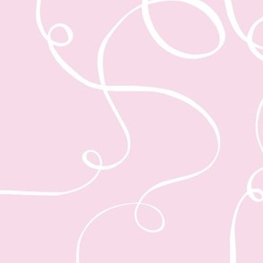 Confetti Ribbon - White Silk on Powder Pink