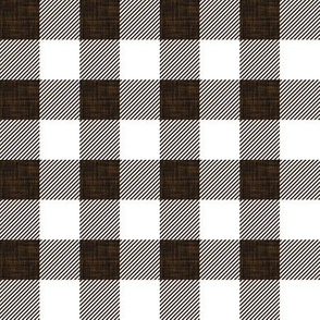 1" carob linen buffalo check