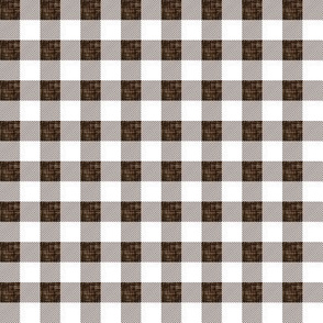 1/2" dark brown linen buffalo check