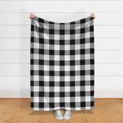 Four Inch Black and White Gingham Check