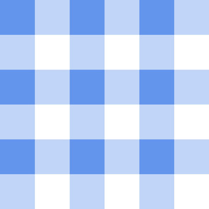 Four Inch Cornflower Blue and White Gingham Check