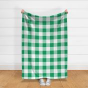 Four Inch Shamrock Green and White Gingham Check