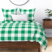 Four Inch Shamrock Green and White Gingham Check