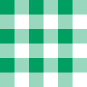 Four Inch Shamrock Green and White Gingham Check