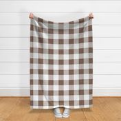 Four Inch Taupe Brown and White Gingham Check