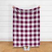 Four Inch Tyrian Purple and White Gingham Check