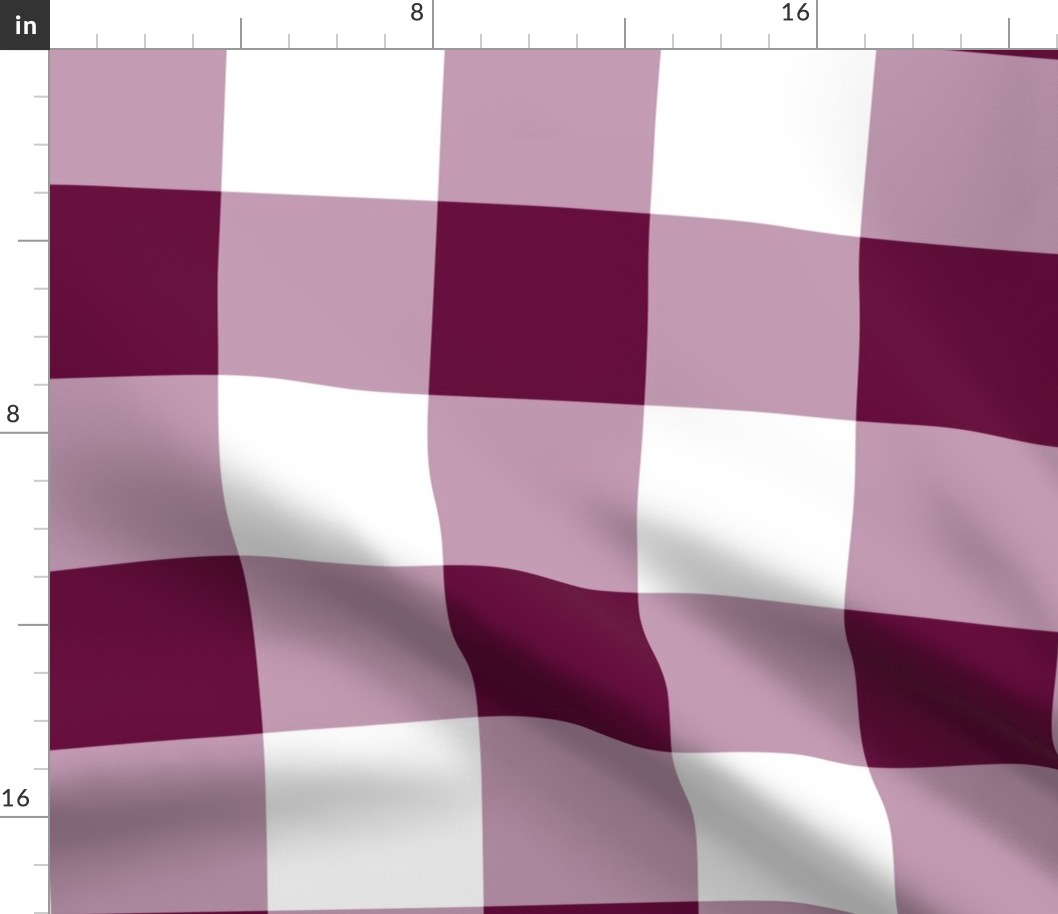 Four Inch Tyrian Purple and White Gingham Check
