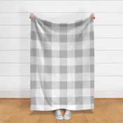 Six Inch Matte Silver and White Gingham Check