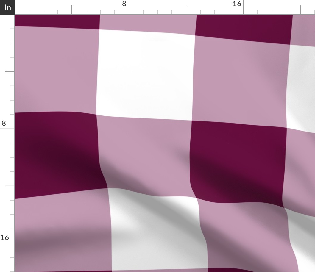 Six Inch Tyrian Purple and White Gingham Check