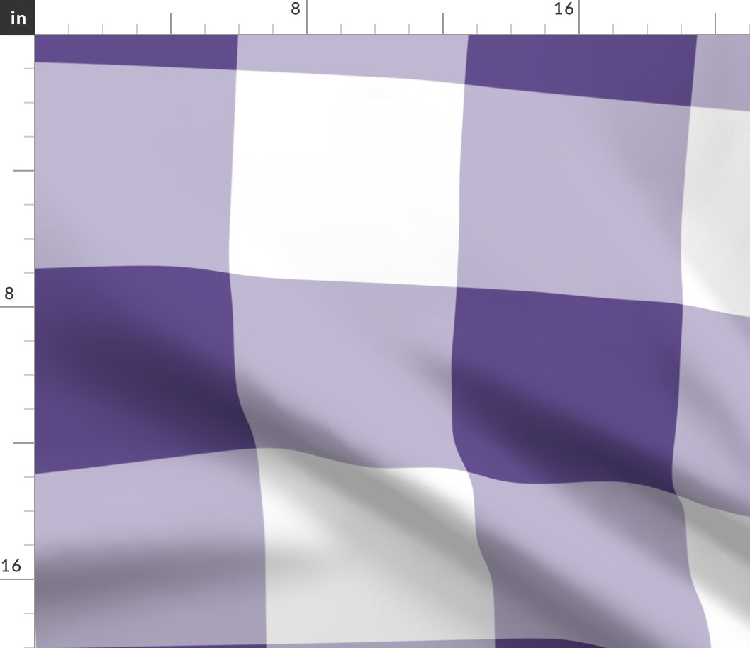 Six Inch Ultra Violet Purple and White Gingham Check