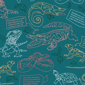 Autumn Reptile Facts // Continuous Line Drawings
