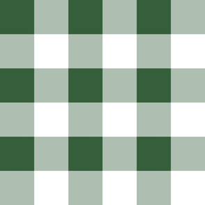 Four Inch Hunter Green and White Gingham Check