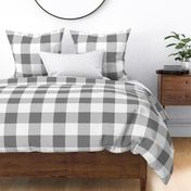 Four Inch Medium Gray and White Gingham Check