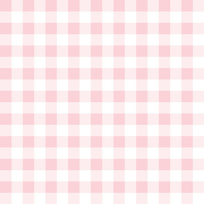 One Inch Millennial Pink and White Gingham Check
