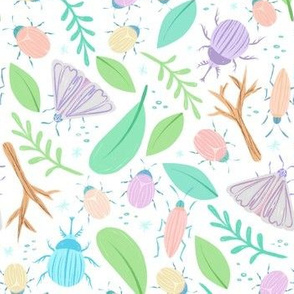 Pastel Bugs (white background, smaller scale)