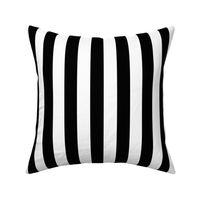 Large Awning Stripe Pattern with White Vertical Stripes on Black