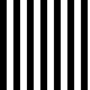 Awning Stripe Pattern with White Vertical Stripes on Black
