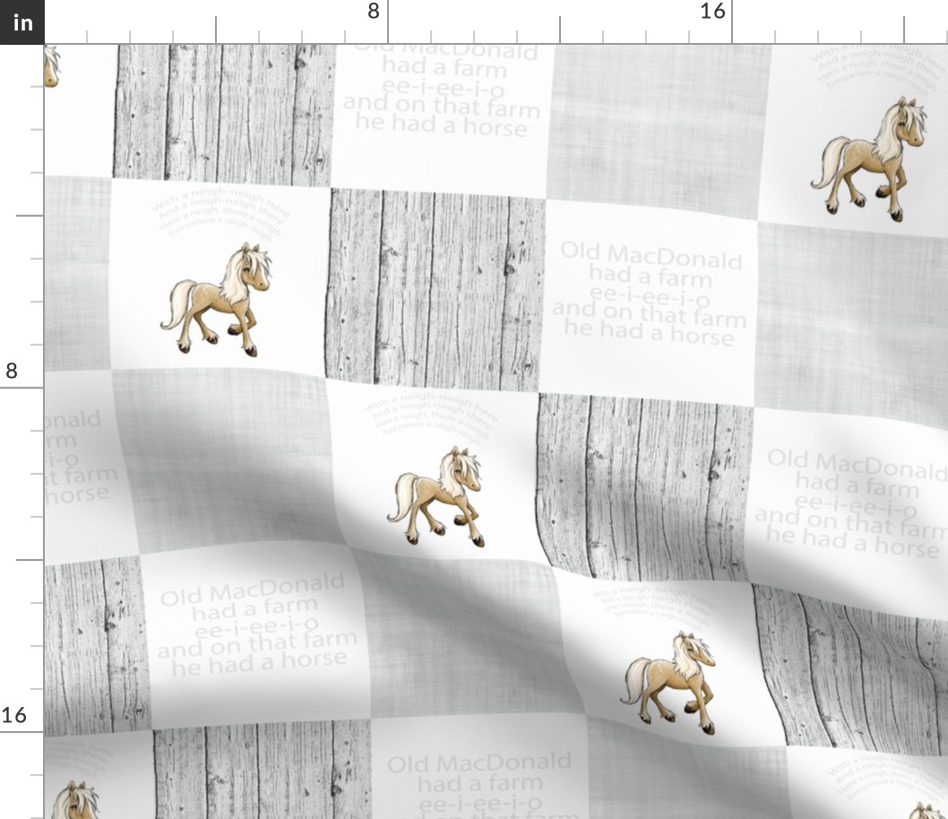 horse patchwork grey