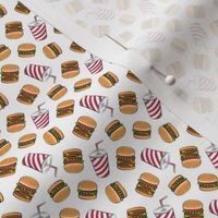 (micro scale) Hamburgers and Milkshakes - foodie - fast food - white -  C20BS