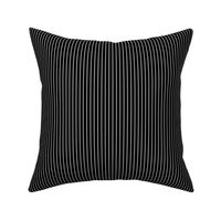 Small Pin Stripe Pattern with White Vertical Stripes on Black