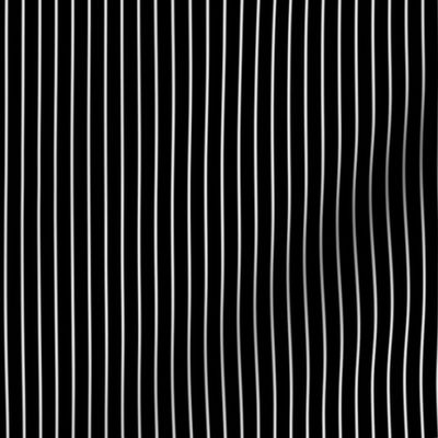 Small Pin Stripe Pattern with White Vertical Stripes on Black